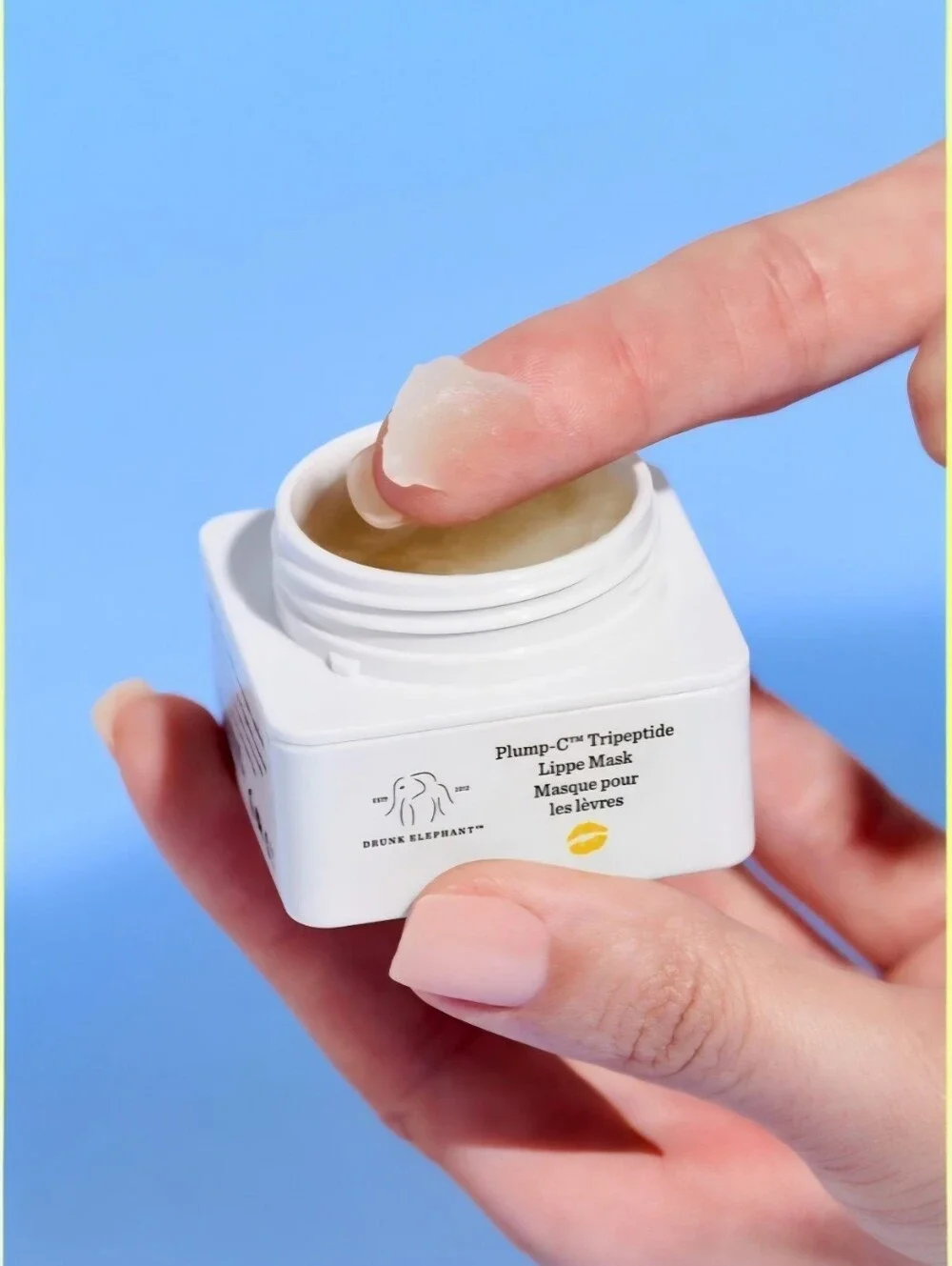 NIB Drunk Elephant Plump-C™ Tripeptide Lippe Mask with Vitamin C, 0.7 Oz